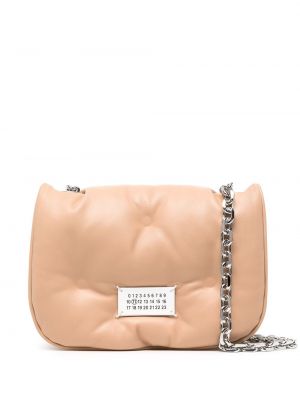 Prešívaná crossbody kabelka Maison Margiela béžová