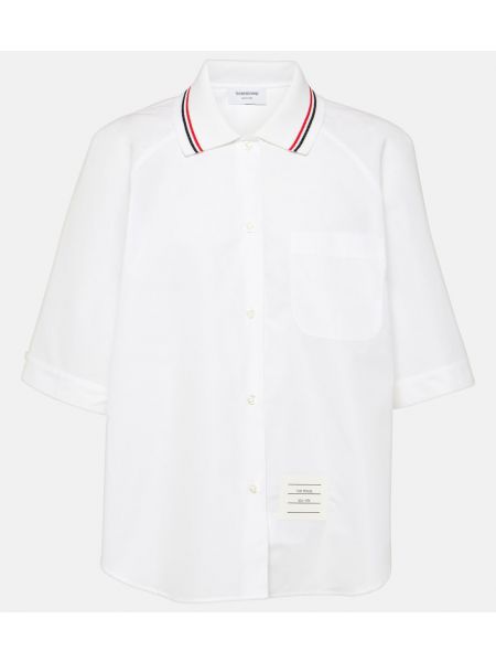 Рубашка из хлопкового поплина Thom Browne белый