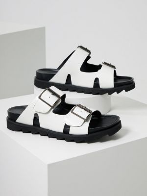 Sandale din piele cu platformă Answear Lab alb