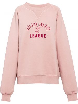 Jersey con estampado de tela jersey Miu Miu rosa