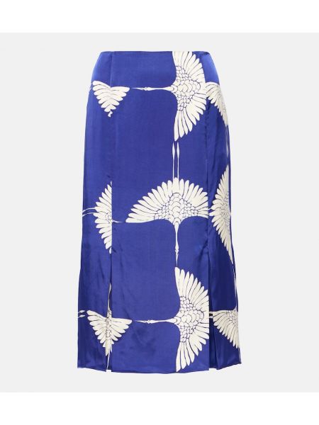 Midi φούστα με σχέδιο Khaite μπλε