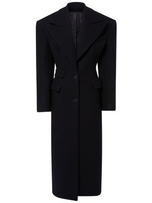 Oversized vlněný kabát The Attico černý