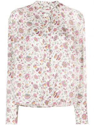 Bluza s cvetličnim vzorcem s potiskom Isabel Marant bela