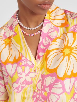 Svilena srajca s cvetličnim vzorcem Alemais