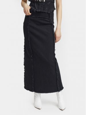 Priliehavá džínsová sukňa Gestuz čierna