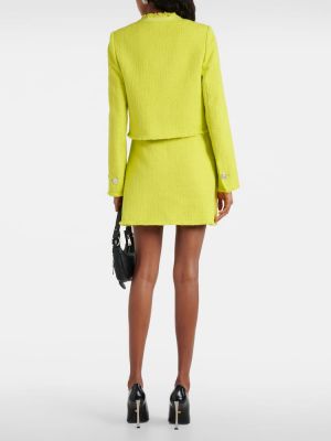 Φούστα mini tweed Versace κίτρινο