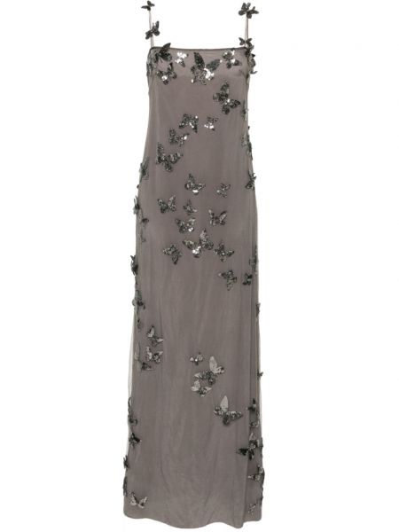 Коктейлна рокля от тюл Blumarine сиво