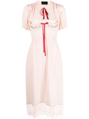 Krepové šaty Simone Rocha růžové
