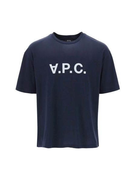 Koszulka z nadrukiem A.p.c. niebieska