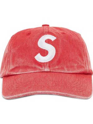 Бейсболка Supreme Pigment Canvas S Logo красный