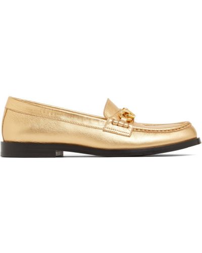 Δερμάτινα loafers Valentino Garavani χρυσό