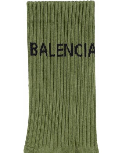 Bavlnené športové ponožky Balenciaga khaki