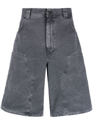 Sport jeansshorts med broderi Msgm grå