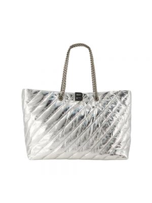 Leder shopper handtasche mit taschen Balenciaga Silber