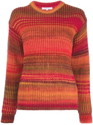 Плетен пуловер на райета с градиентным принтом Patrizia Pepe оранжево