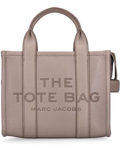 Кожени шопинг чанта сиво Marc Jacobs