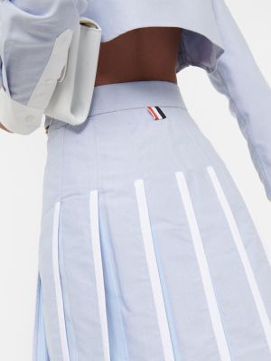 Mini falda de algodón plisada Thom Browne azul