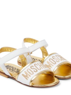 Læder sandaler for piger Moschino Kids hvid