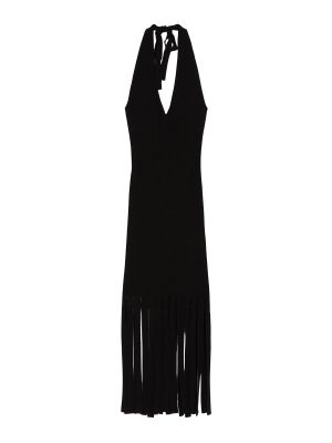 Pletené pletené šaty Bershka čierna