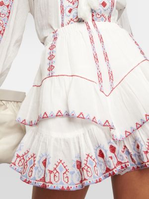 Bavlnené šortky s výšivkou Marant Etoile biela