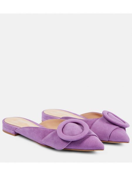 Balerini din piele de căprioară Gianvito Rossi violet