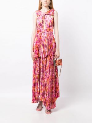Sukienka koktajlowa z nadrukiem w abstrakcyjne wzory Acler różowa