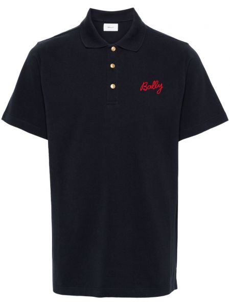 Poloshirt med broderier Bally sort