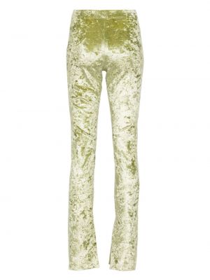 Aksamitne spodnie Nanushka zielone