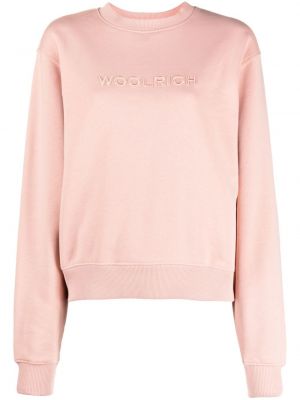 Medvilninis siuvinėtas džemperis Woolrich rožinė