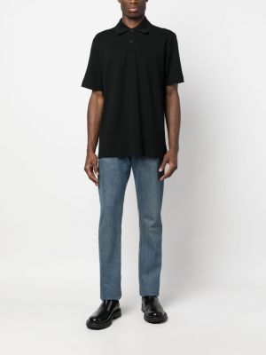 Kokvilnas polo krekls ar izšuvumiem Lanvin melns