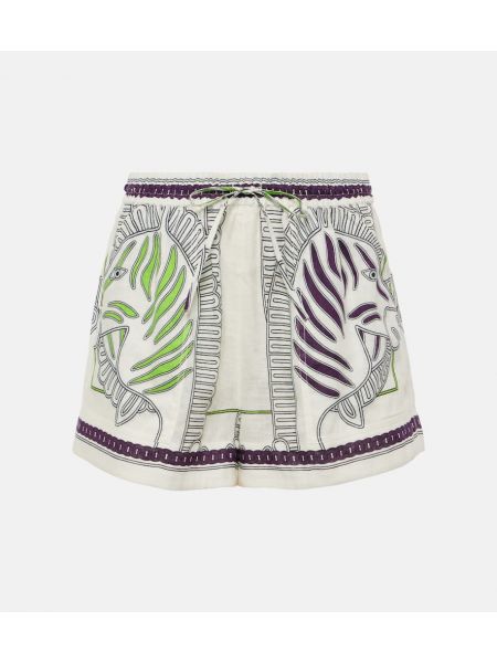 Tryckt shorts i linne Tory Burch