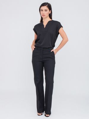 Pantalones rectos con bolsillos Calvin Klein negro