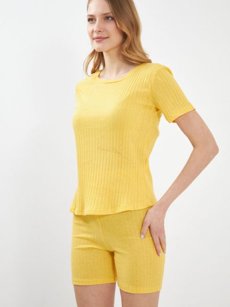 Piżama z krótkim rękawem Armonika żółta