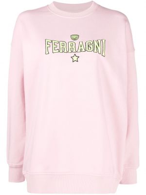 Siuvinėtas džemperis Chiara Ferragni rožinė