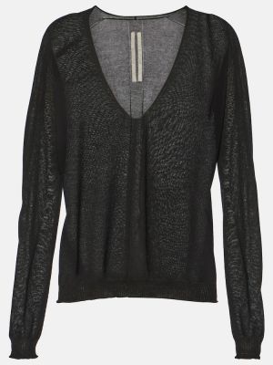 Maglione di cotone Rick Owens nero