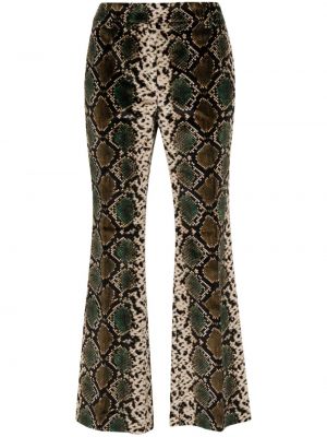 Bavlněné rovné kalhoty s potiskem s hadím vzorem Incotex černé