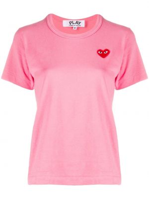 Tricou cu imagine cu motiv cu inimi Comme Des Garcons Play roz