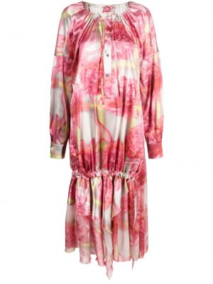 Φλοράλ μάξι φόρεμα με σχέδιο Diesel ροζ