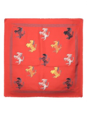 Fular de mătase cu imagine Ferrari roșu