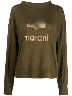 Trykt sengetøy sweatshirt Isabel Marant étoile grønn