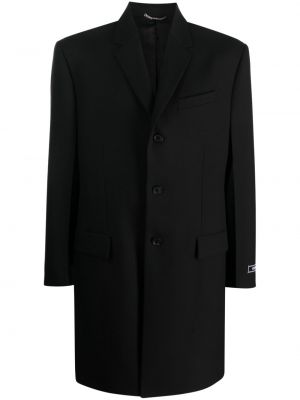 Černý vlněný kabát Versace