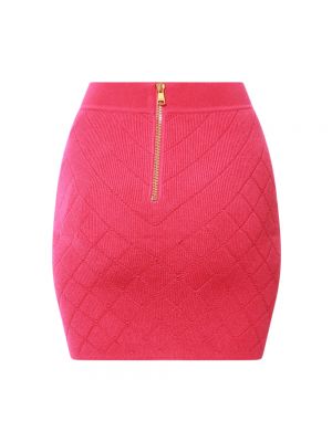 Mini falda de punto Balmain rosa