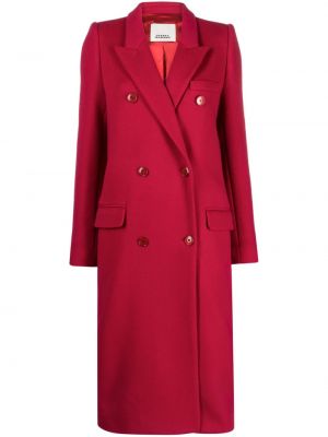 Vlnený kabát Isabel Marant ružová