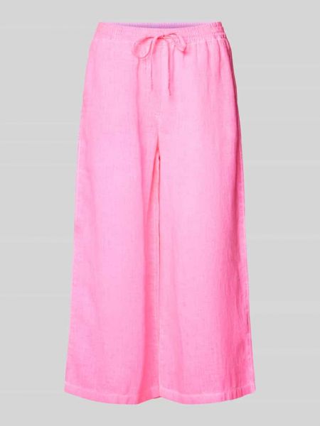 Lniane spodnie Emily Van Den Bergh różowe