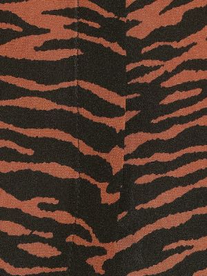 Копринена риза с тигров принт Saint Laurent оранжево