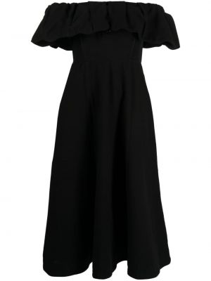 Robe mi-longue en coton Sea noir