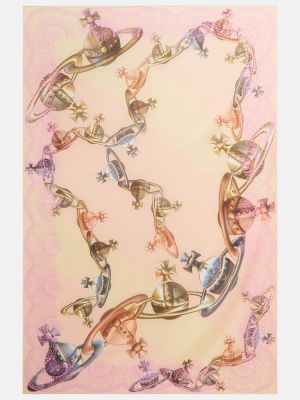 Памучен шал с принт Vivienne Westwood розово