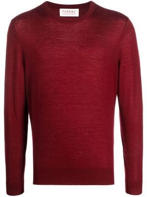 Вълнен пуловер с кръгло деколте Fursac червено