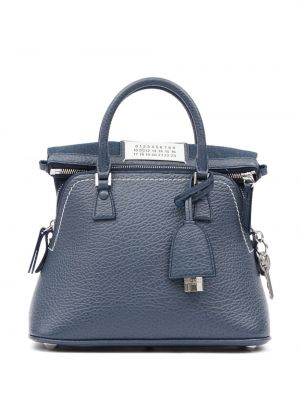 Δερμάτινη τσάντα shopper Maison Margiela μπλε
