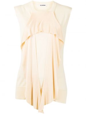 Top de punto drapeado Jil Sander amarillo